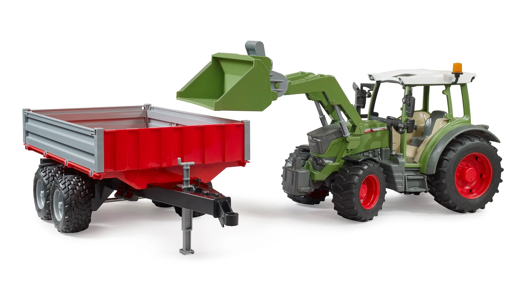 Bruder 02182 Fendt Vario 211 with Front Loader and Tipping Trailer 24.12.8 - Image 3
