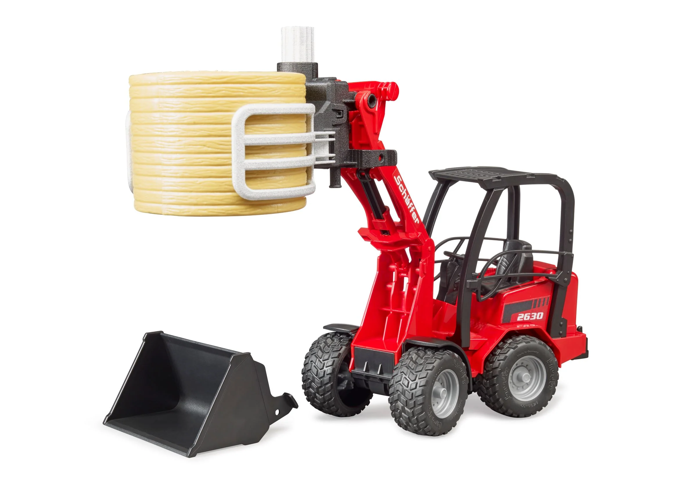 Bruder 02192 Schaffer Compact Loader with Bale Gripper and Bale 18.10.10 - Image 2