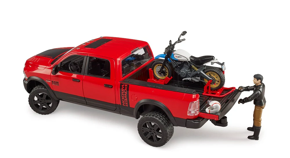 Bruder 02502 Ram 2500 Power Wagon with Ducati Scrambler Desert Sled and Driver 18.10.10 - Image 3