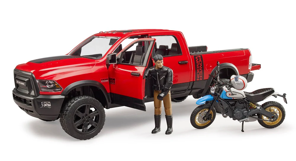 Bruder 02502 Ram 2500 Power Wagon with Ducati Scrambler Desert Sled and Driver 18.10.10 - Image 4