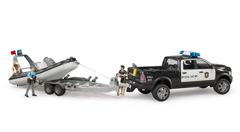 Bruder 02507 Ram 2500 Police Pickup, L+S Module, Trailer with Boat and 2 Figures 20.14.8 - Image 5