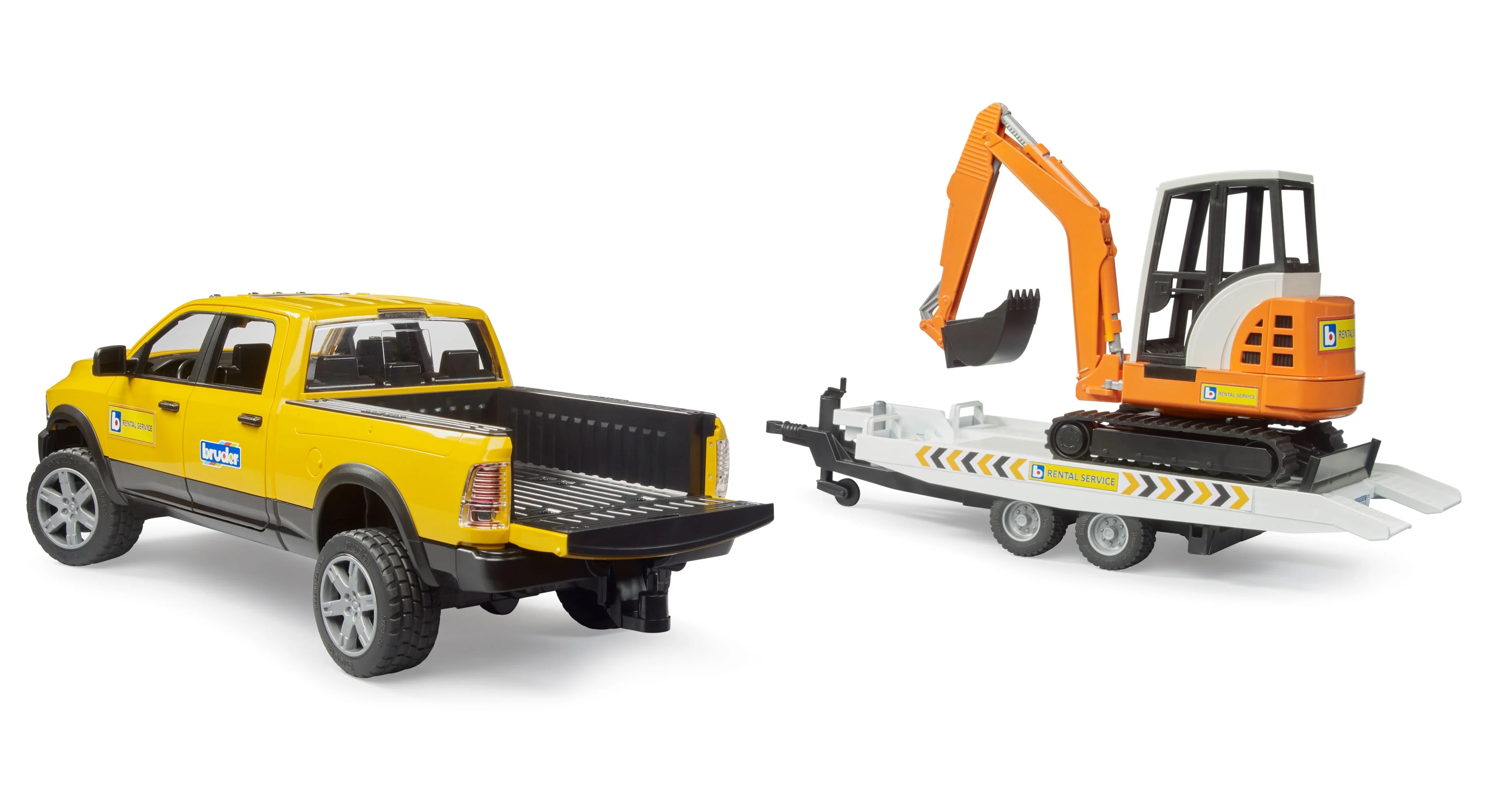 Bruder 02546 *New* Ram Rental Service with Mini Excavator 20.14.8 - Image 3