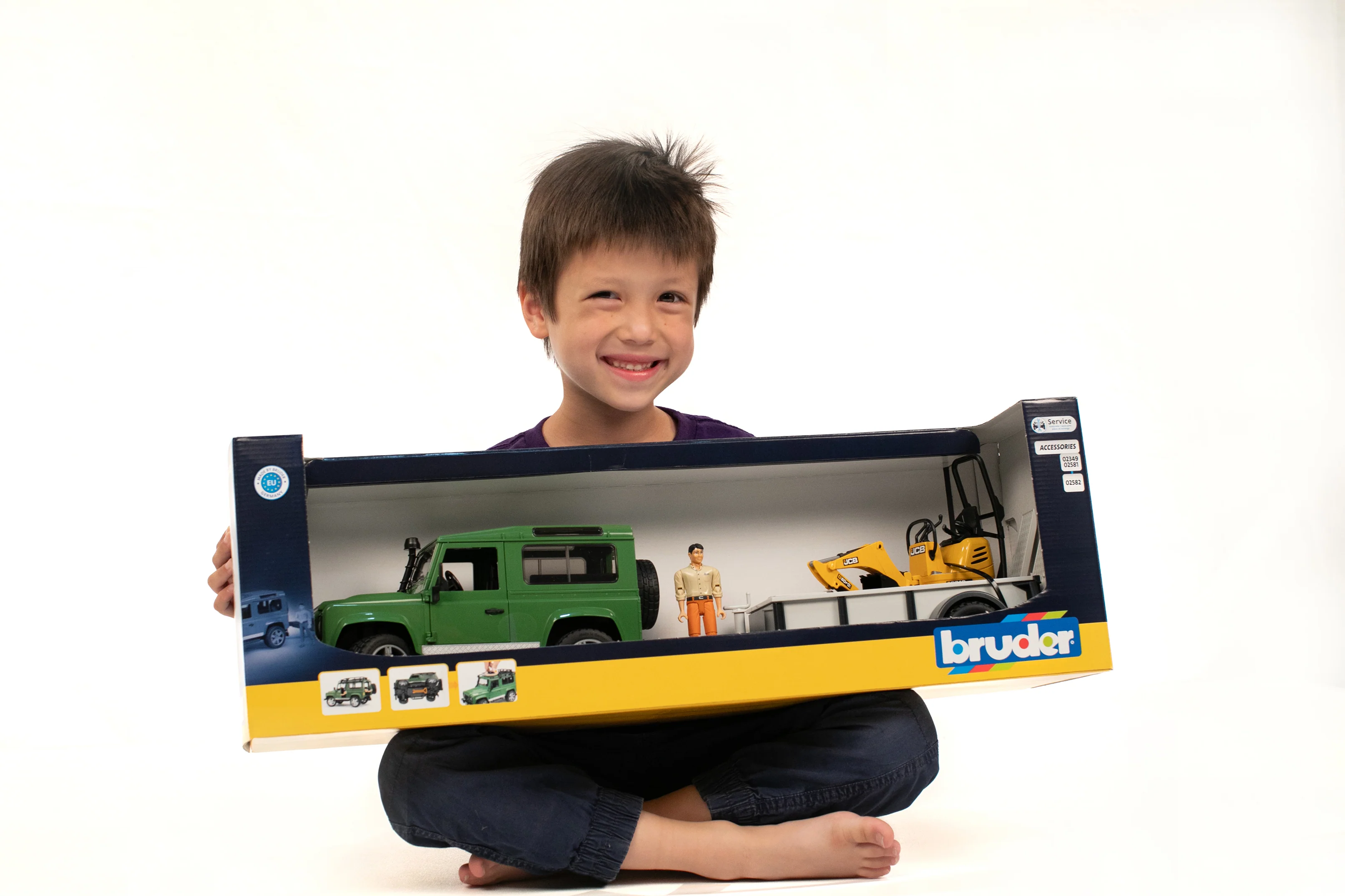 Bruder 02593 Land Rover Defender Station Wagon with Trailer, JCB Micro Excavator, Figure 26.10.10 - Image 6