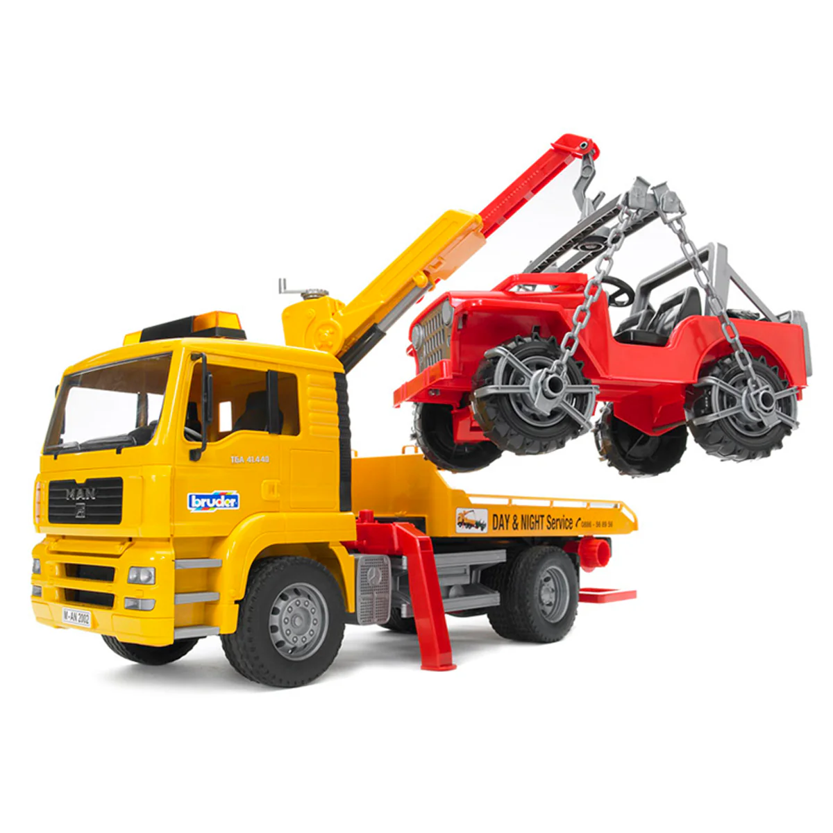 Bruder 02750 Man TGA Tow Truck with Off-Road Vehicle 20.12.8 - Image 3