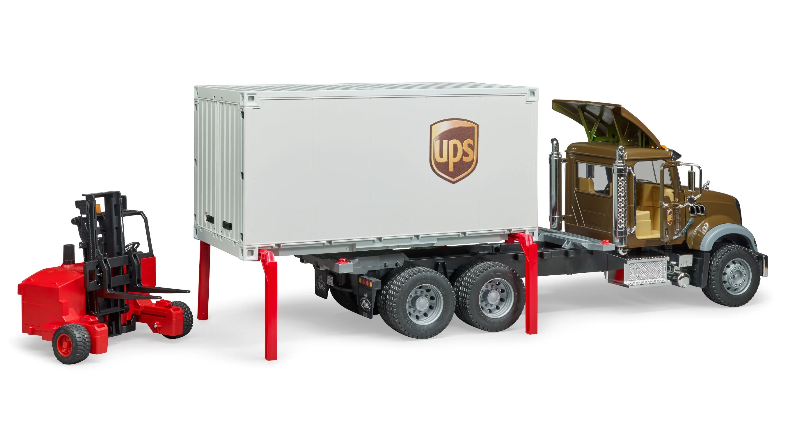 Bruder 02828 Mack Granite UPS Logistics Truck with Truck-Mounted Forklift 28.12.10 - Image 3