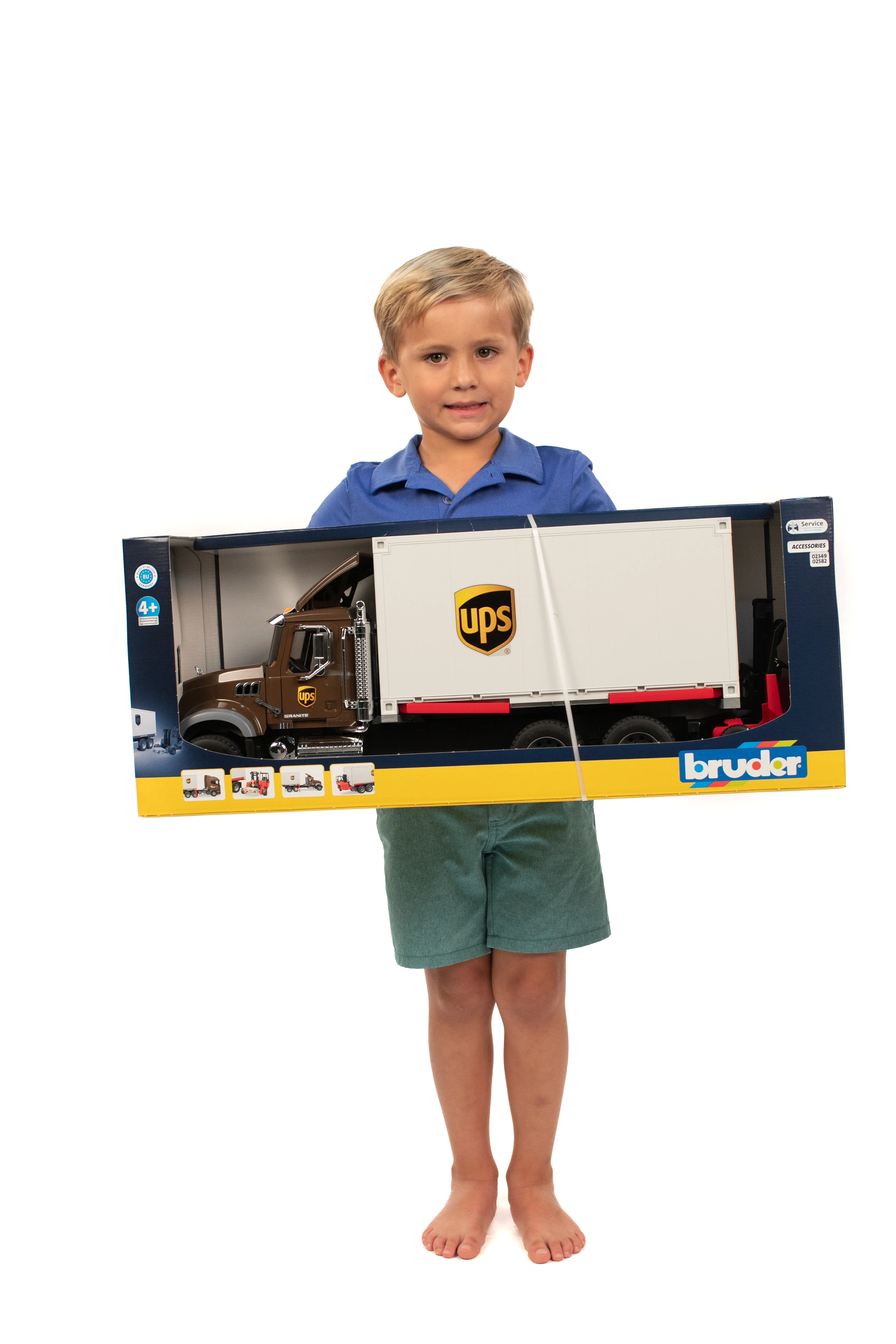 Bruder 02828 Mack Granite UPS Logistics Truck with Truck-Mounted Forklift 28.12.10 - Image 6