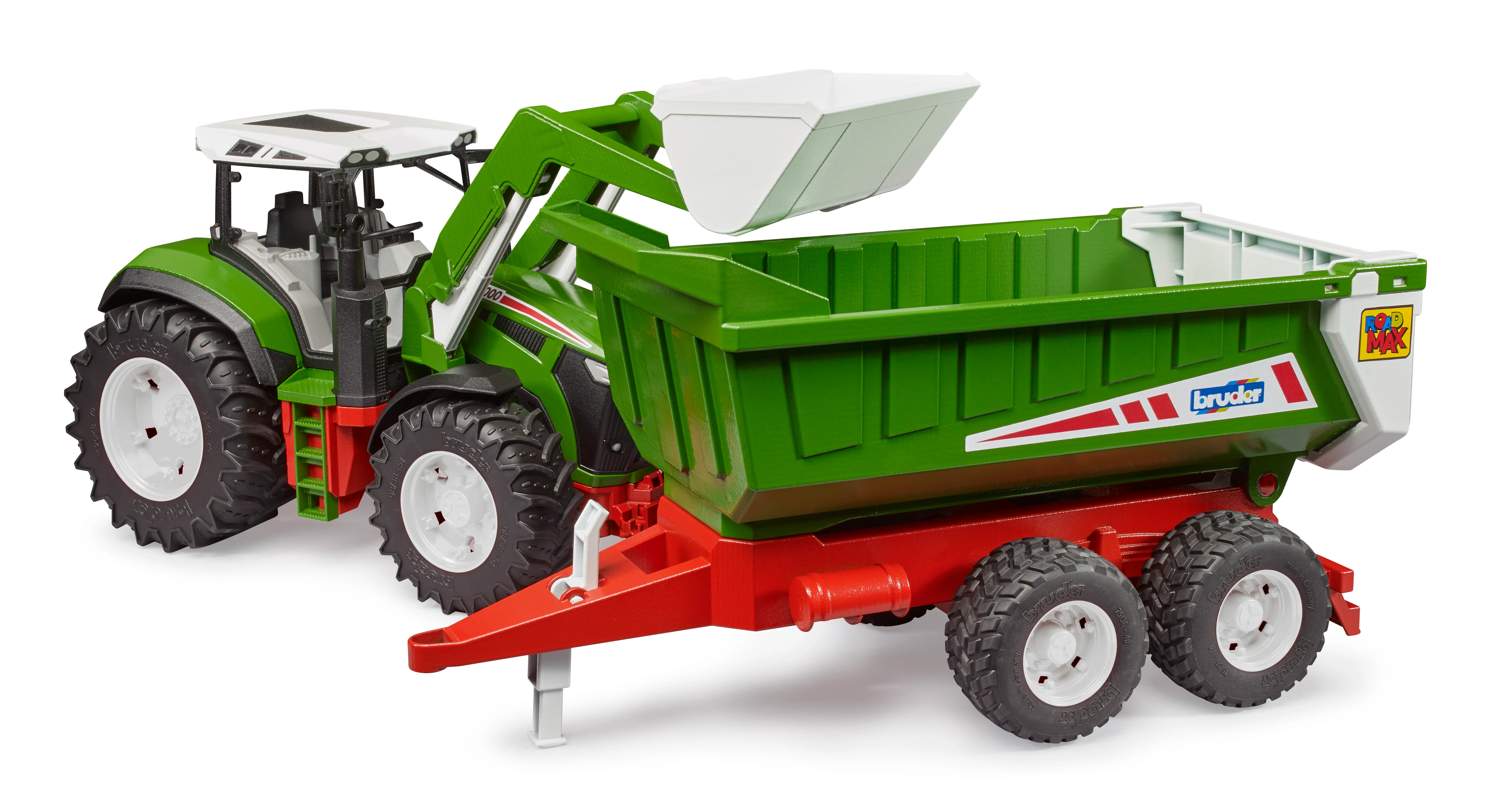 Bruder 03452 Roadmax Tractor with Front Loader and Tipping Trailer 30.10.10 - Image 3