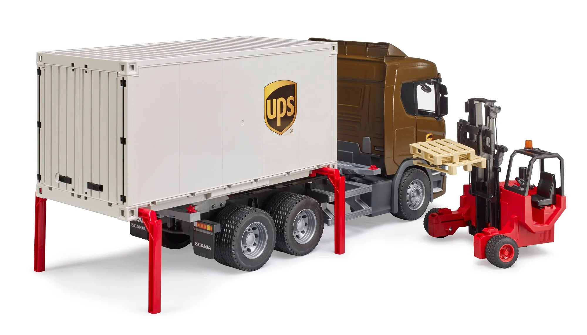 Bruder 03582 Scania Super 560R UPS Logistics Truck with Truck-Mounted Forklift 28.12.10 - Image 5