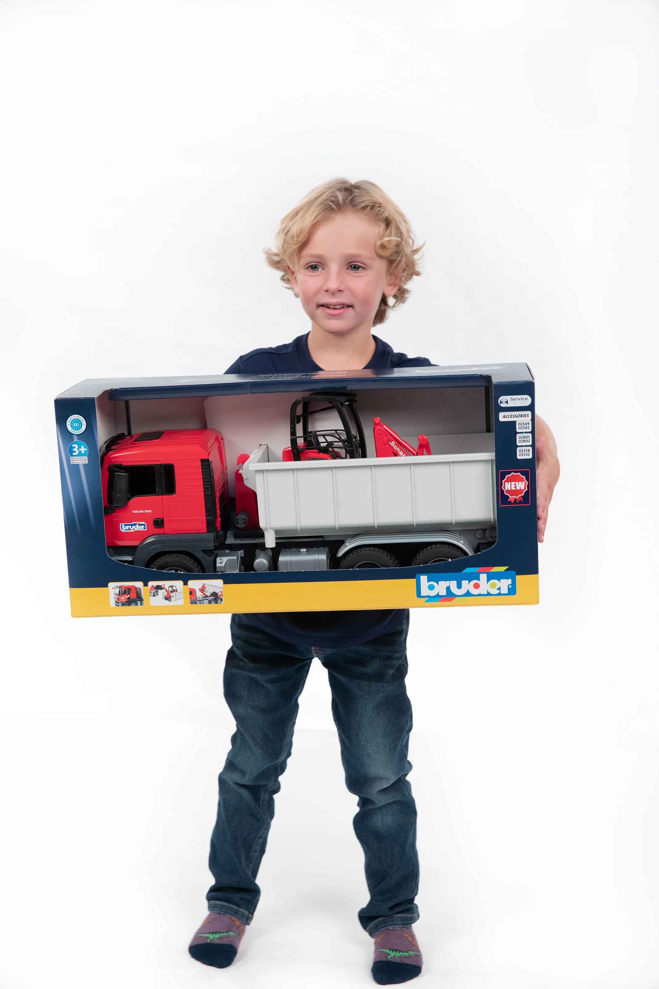 Bruder 03767 Man TGS Truck with Roll-Off Container and Schaffer Compact Loader 24.12.8 - Image 8