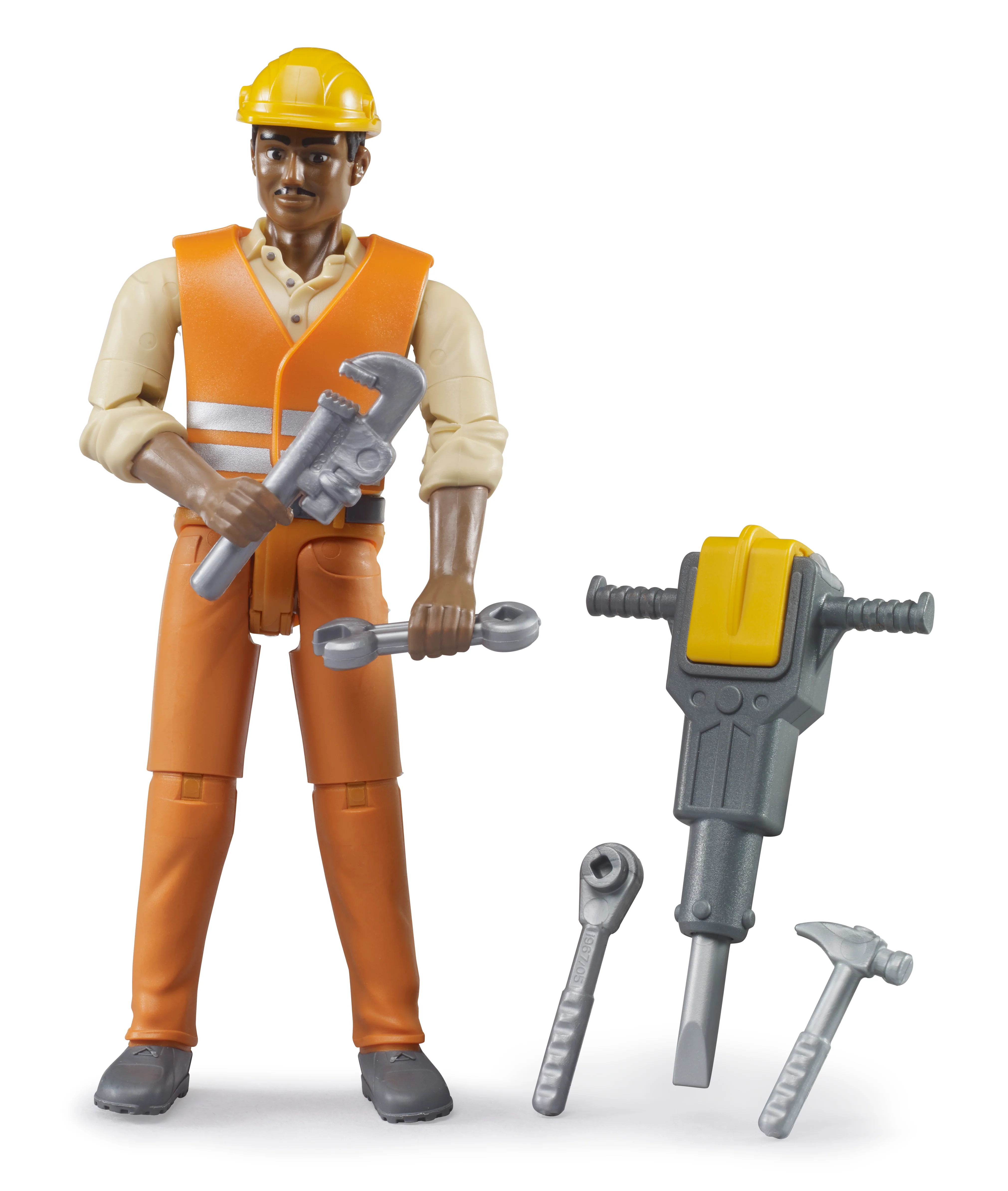 Bruder 60021 Construction Worker with Medium Skin Tone and Accessories 6.6.6 - Image 2