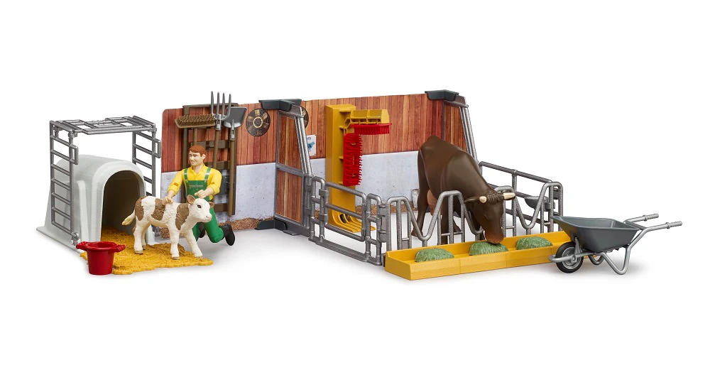 Bruder 62611 bworld Cow and Calf Stable with Farmer 12.10.3 - Image 2
