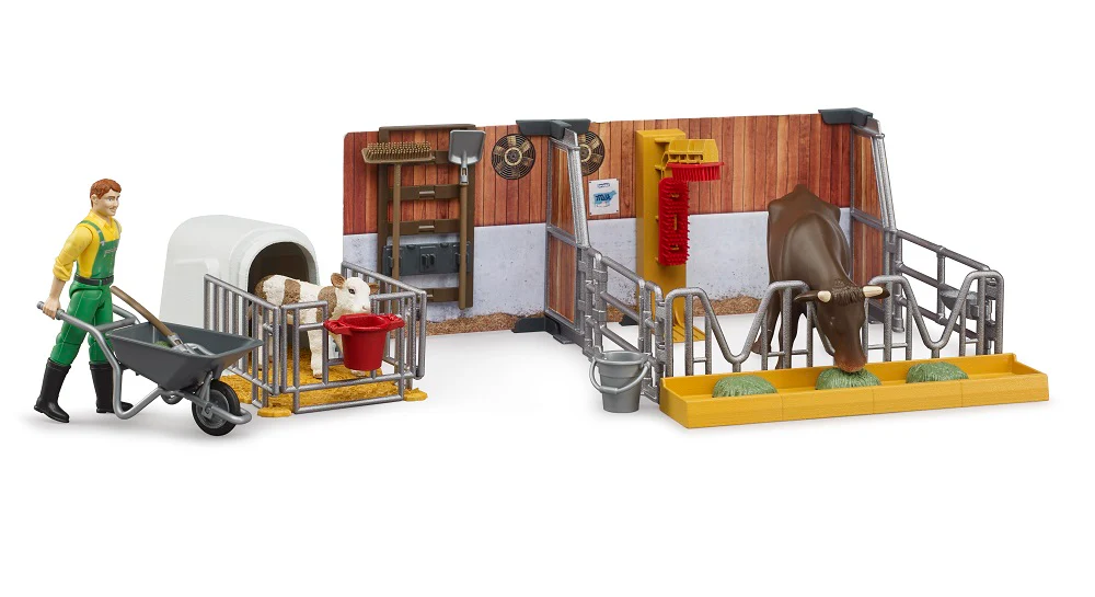 Bruder 62611 bworld Cow and Calf Stable with Farmer 12.10.3 - Image 4