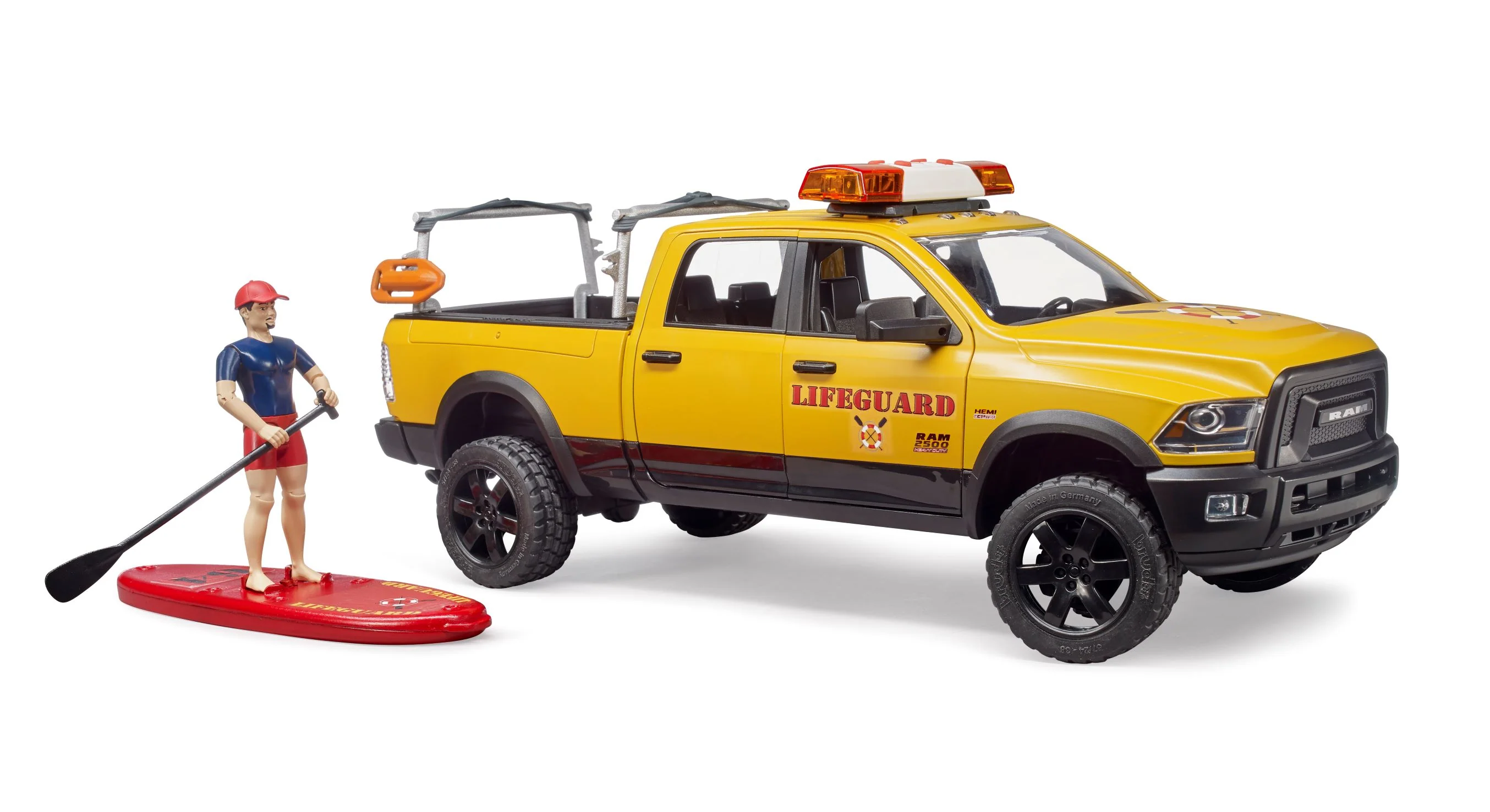 Bruder 02506 Ram 2500 Lifeguard Power Wagon with Lifeguard, Stand-up Paddleboard 24.12.8 - Image 3