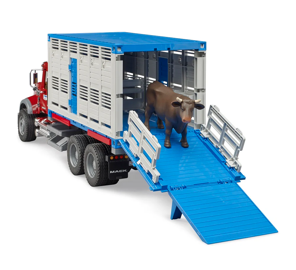 Bruder 02830 Mack Granite Cattle Transport Truck with 1 Cattle 28.12.10 - Image 5