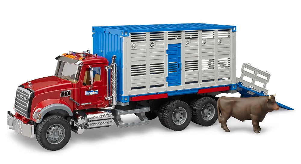 Bruder 02830 Mack Granite Cattle Transport Truck with 1 Cattle 28.12.10 - Image 6