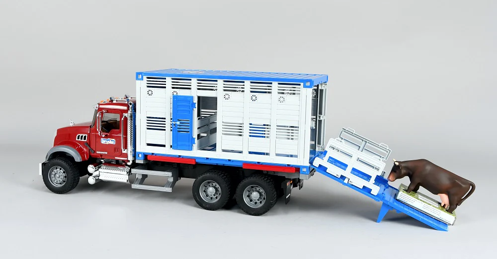 Bruder 02830 Mack Granite Cattle Transport Truck with 1 Cattle 28.12.10 - Image 8