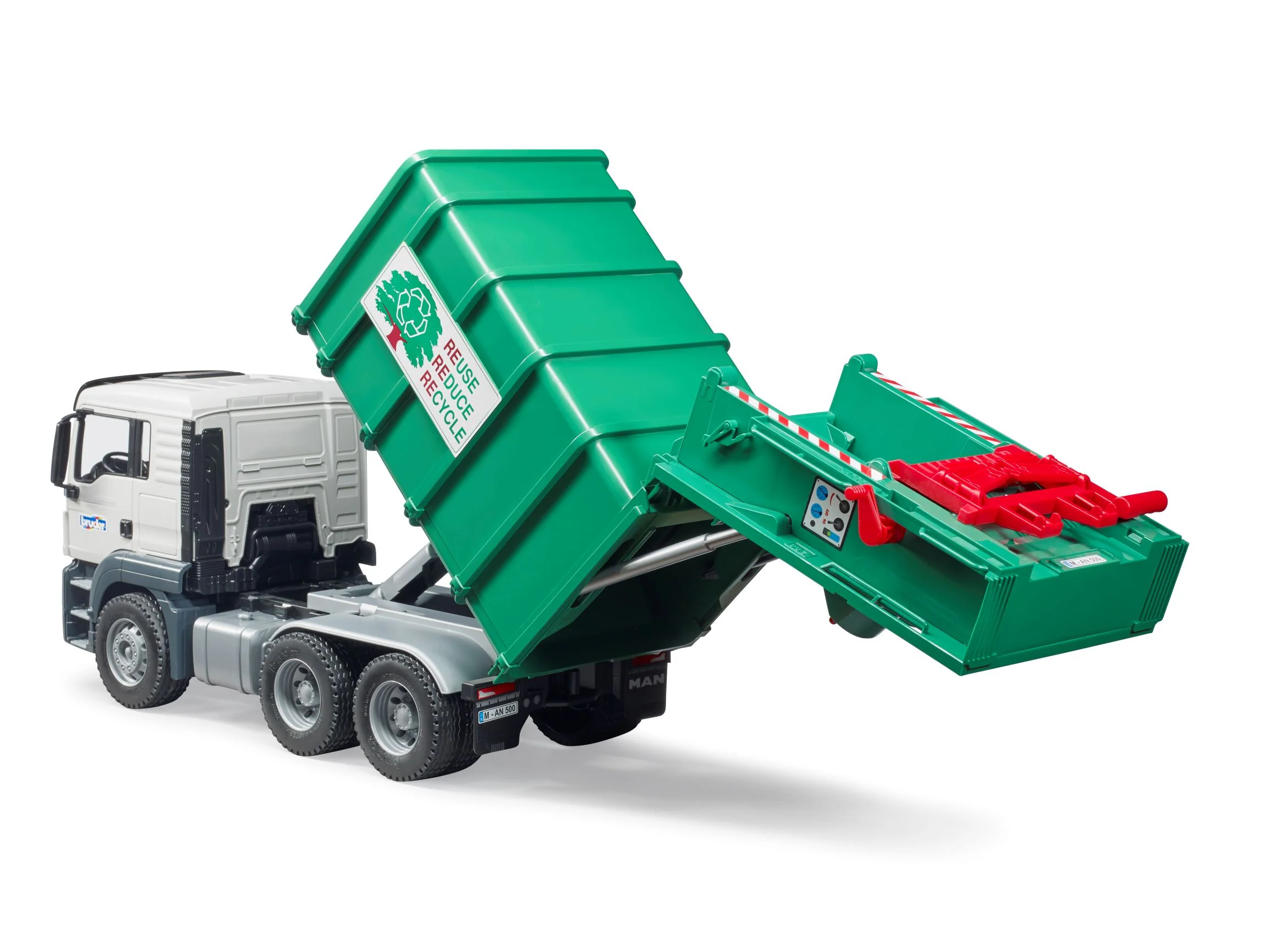 Bruder 03763 Man TGS Rear Loading Garbage Truck (Green) 24.12.8 - Image 4