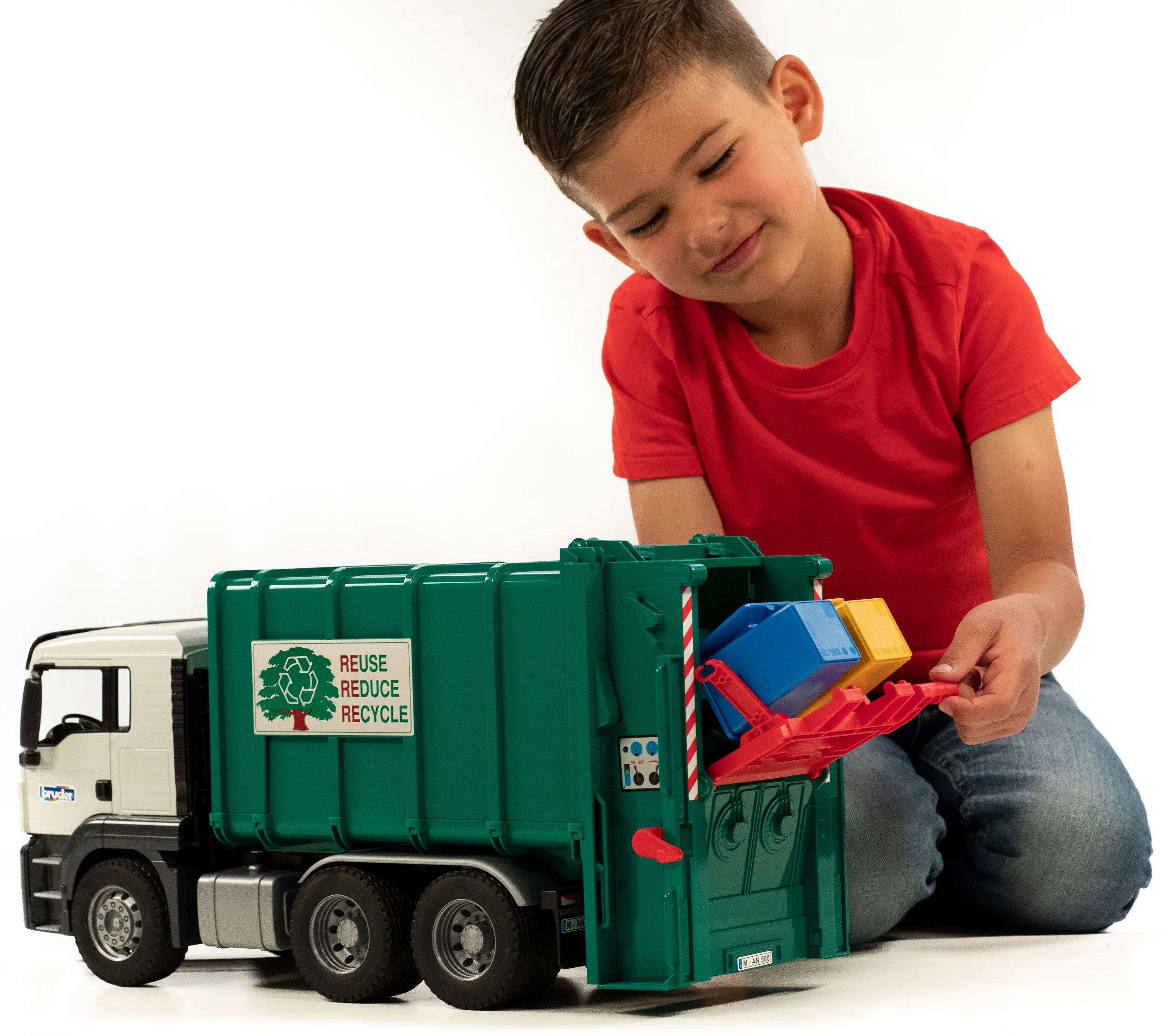 Bruder 03763 Man TGS Rear Loading Garbage Truck (Green) 24.12.8 - Image 5